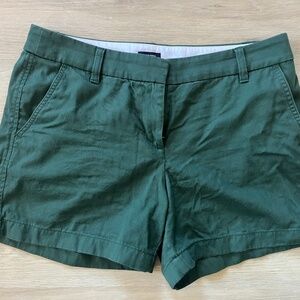 J Crew Classic Chino Shorts in Championship Green